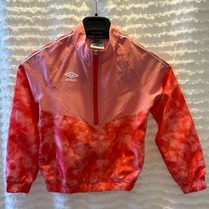 Umbro Windbreaker sweatshirt Girls size small 6/6x pink tie die